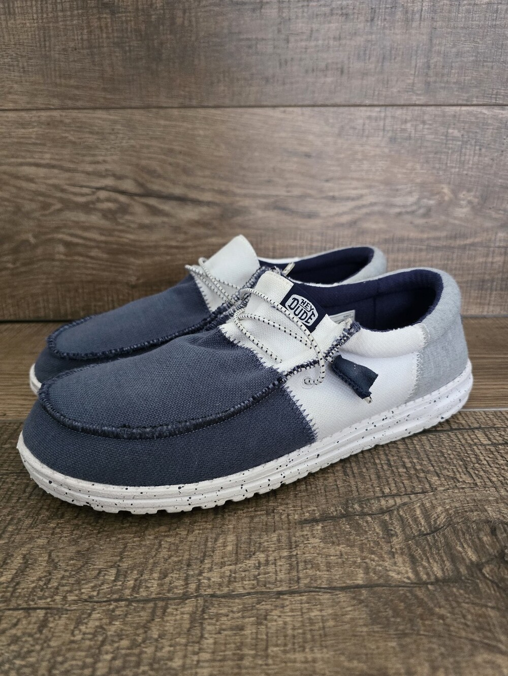 Hey Dude Wally Tri Varsity Men’s Sport Slip-on Shoe - Navy/Grey M10
